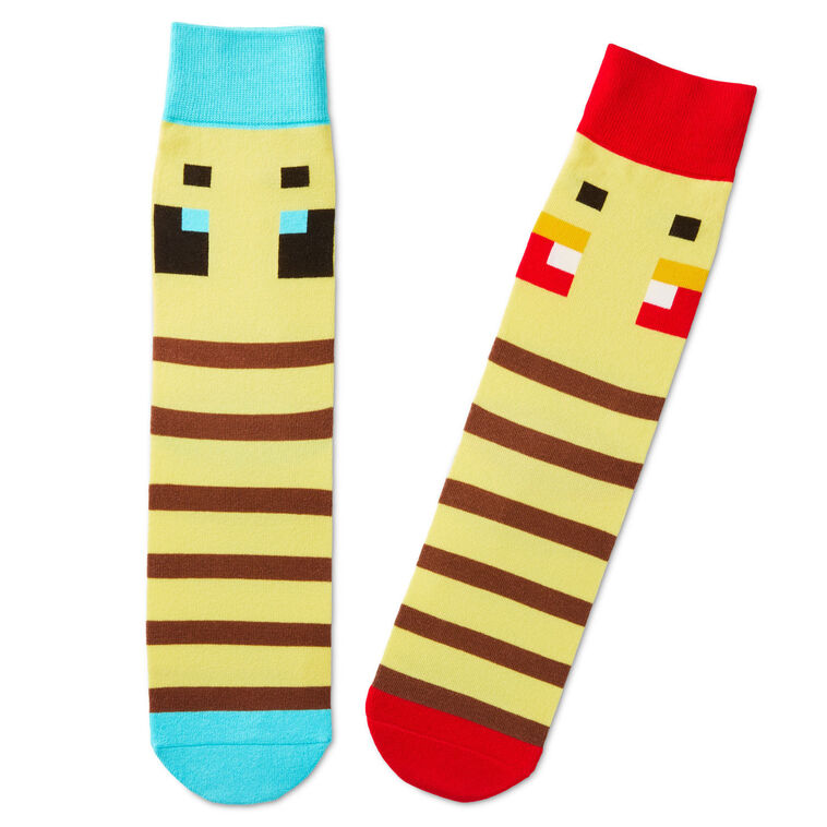 hallmark Minecraft Bee Novelty Socks 2 Pair