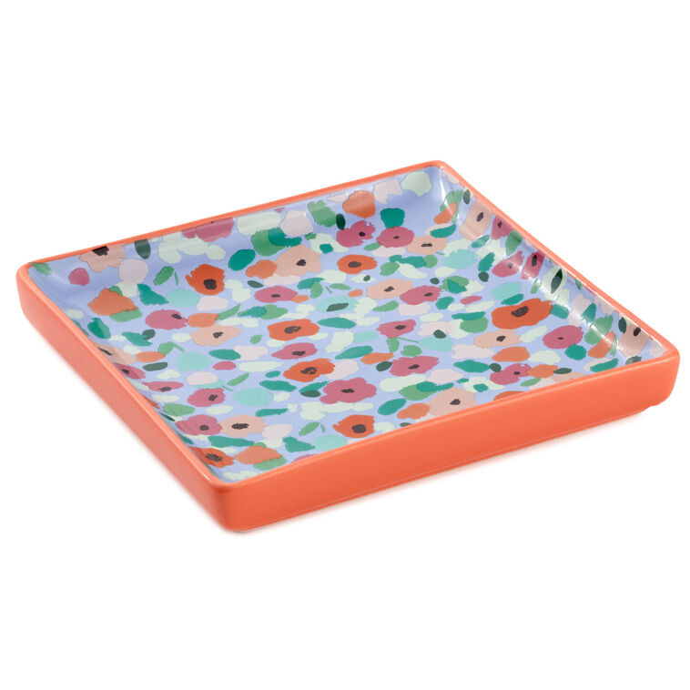 hallmark Mini Abstract Floral Square Trinket Dish