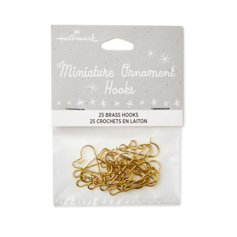 Hallmark Mini Brass Ornament Hooks Set Of 25