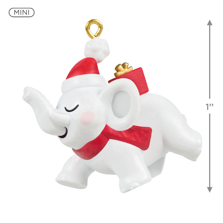 Hallmark Mini Festive White Elephant Ornament 1"