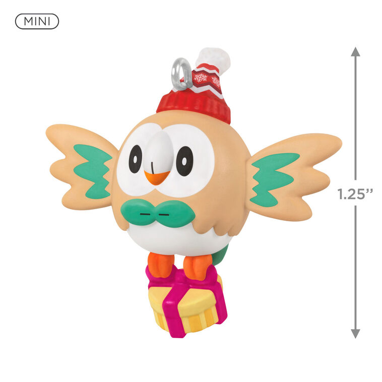 Hallmark Mini Pokémon Holiday Rowlet Ornament 1.25"