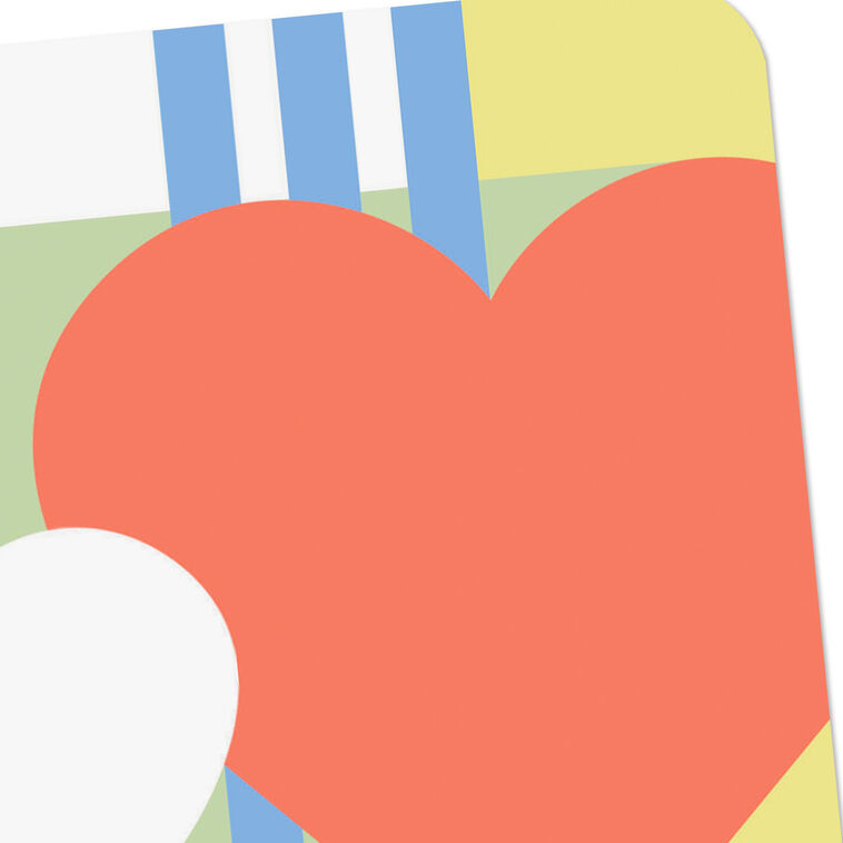 Hallmark Mod Hearts And Stripes Blank Card