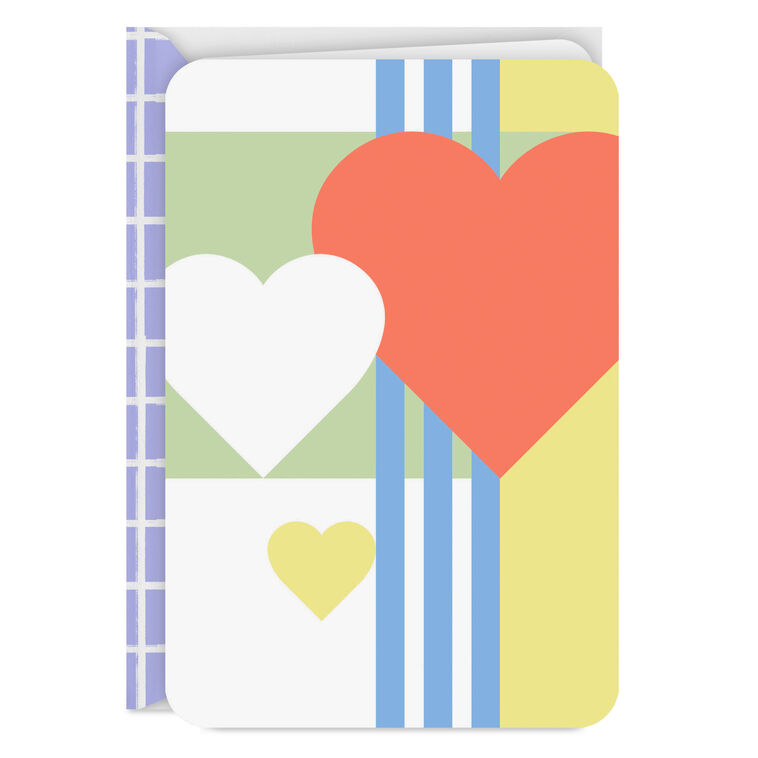 hallmark Mod Hearts and Stripes Blank Card