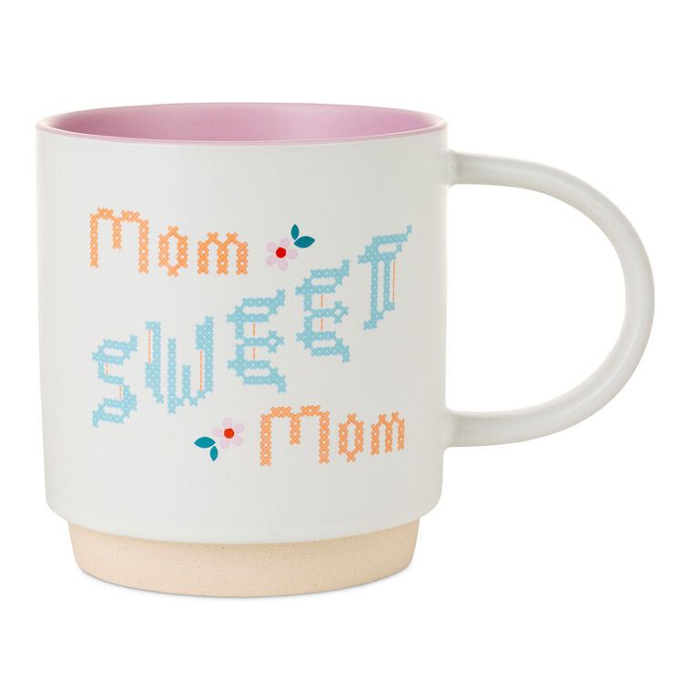 hallmark Mom Sweet Mom Cross-Stitch Mug 16 oz