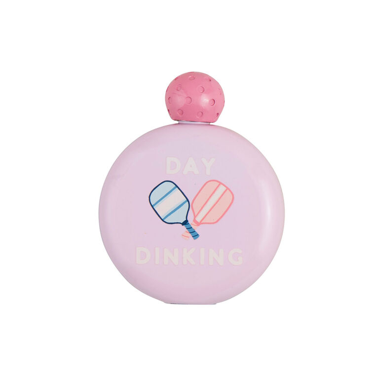 hallmark Mud Pie Day Dinking Pink Pickleball Flask