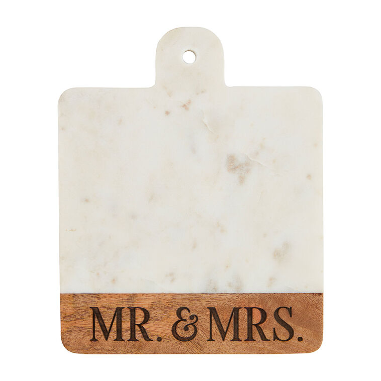 hallmark Mud Pie Mr. and Mrs. Marble Serving Board