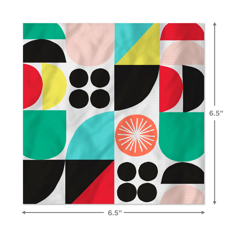 Hallmark Multicolor Mod Dinner Napkins Set Of 16