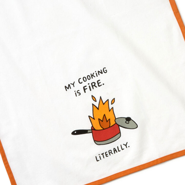 Hallmark My Cooking Is Fire Funny Tea Towel 18x26