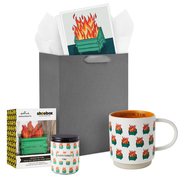 hallmark My Life Is Fire Funny Gift Set