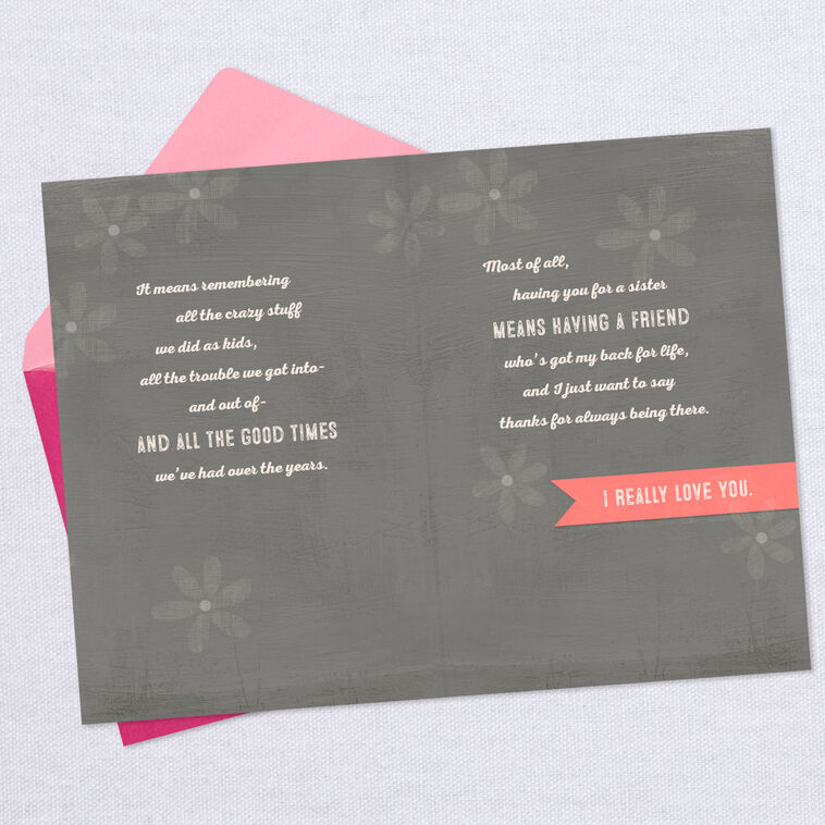 Hallmark My Sister A Friend For Life Birthday Card