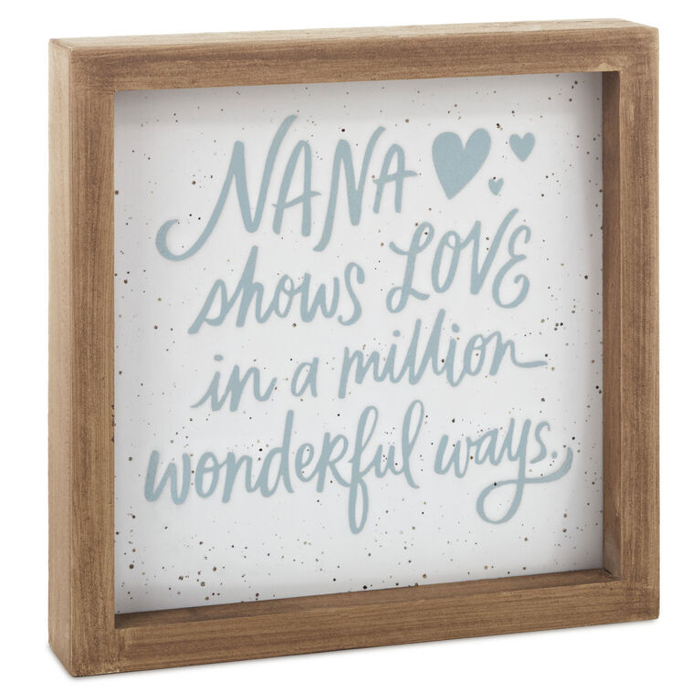 hallmark Nana Shows Love Framed Quote Sign 7x7