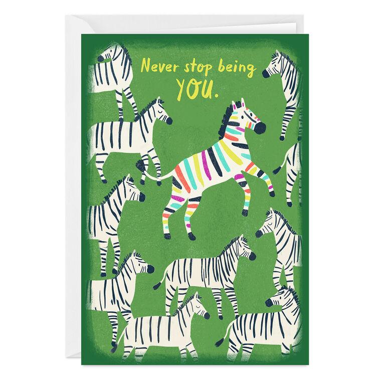 hallmark Never Stop Being You Zebras Custom Card