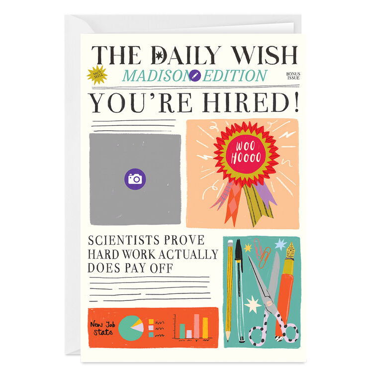 Hallmark New Job News Custom Congratulations Card