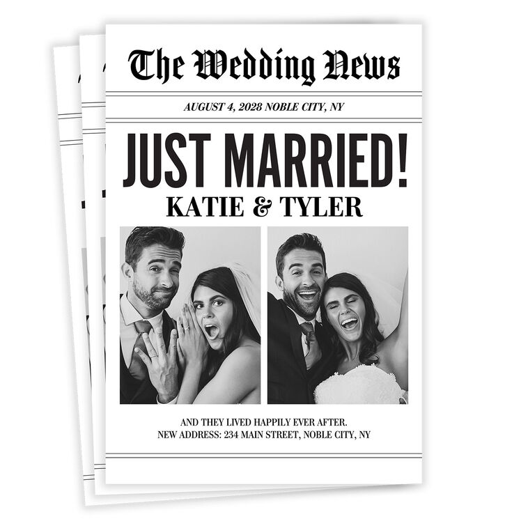 hallmark Newspaper Flat Wedding Announcement