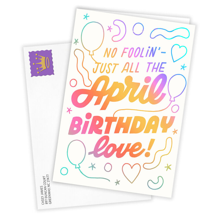 Hallmark No Foolin' April Love Custom Birthday Card