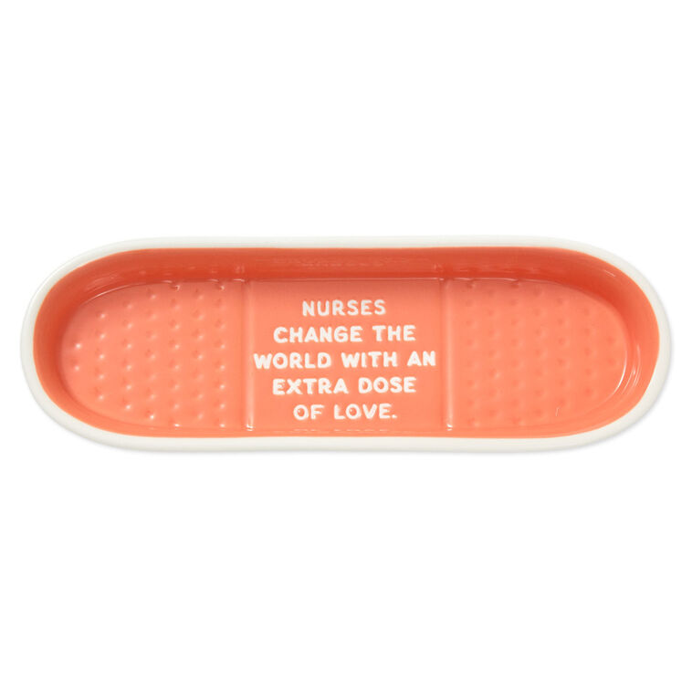 Hallmark Nurses Coral Bandage-Shaped Trinket Dish