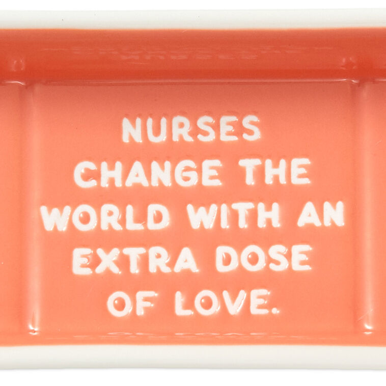 Hallmark Nurses Coral Bandage-Shaped Trinket Dish
