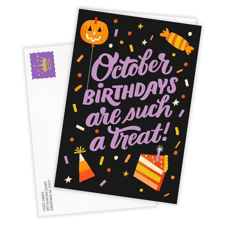 Hallmark October Is A Treat Custom Birthday Card