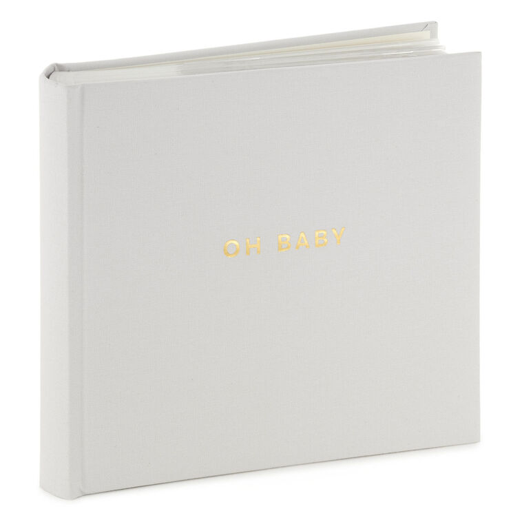 hallmark Oh Baby Gray Linen Textured Photo Album