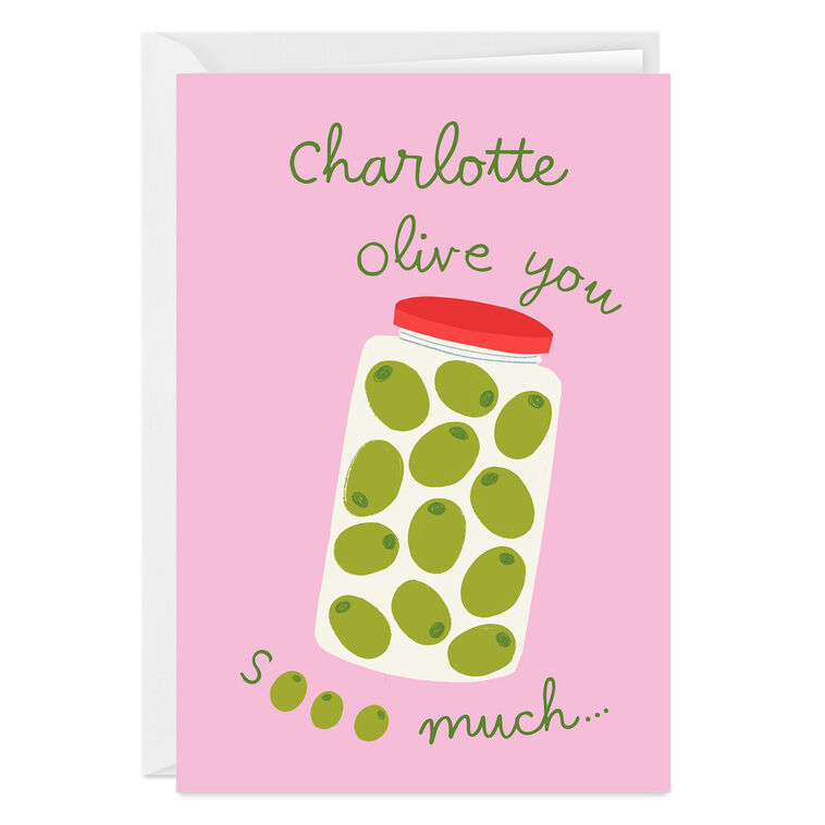 hallmark Olive You So Much Custom Love Card