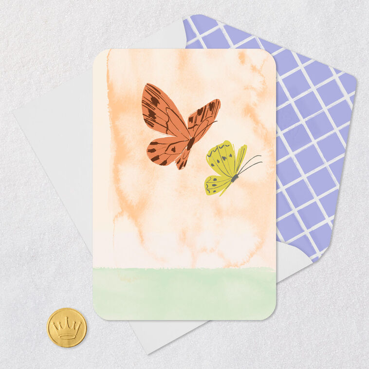Hallmark Orange And Yellow Butterflies Blank Card