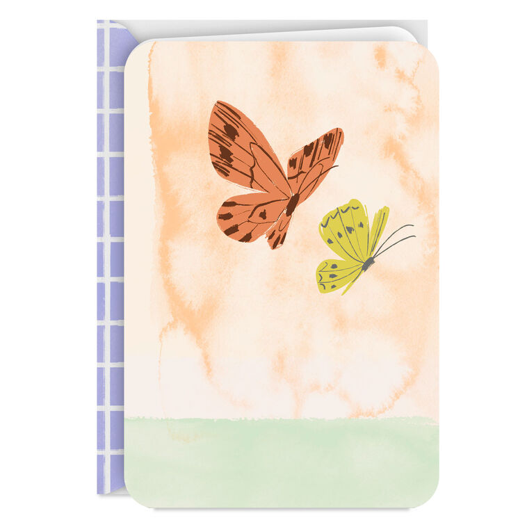 hallmark Orange and Yellow Butterflies Blank Card