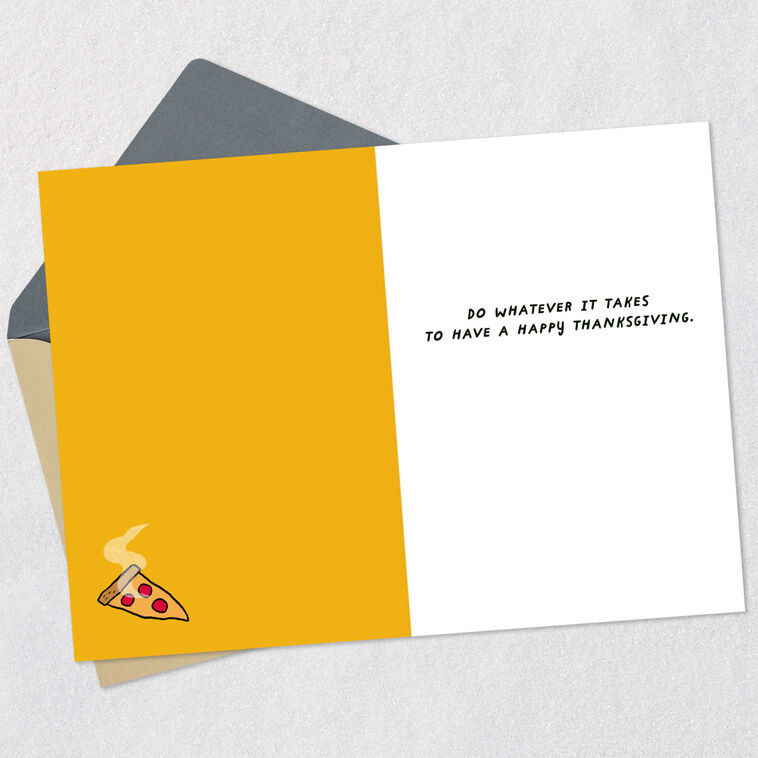 Hallmark Order Pizza Funny Thanksgiving Card
