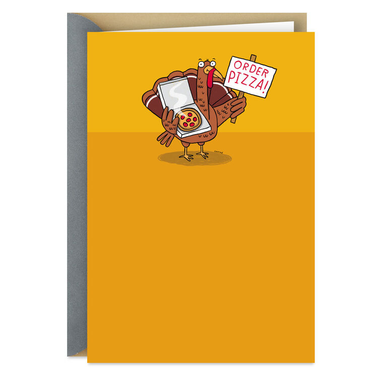 hallmark Order Pizza Funny Thanksgiving Card