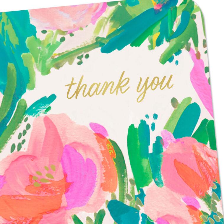Hallmark Painted Flowers Blank Thank You Card