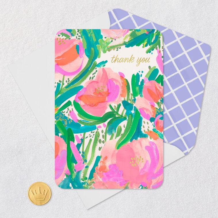 Hallmark Painted Flowers Blank Thank You Card