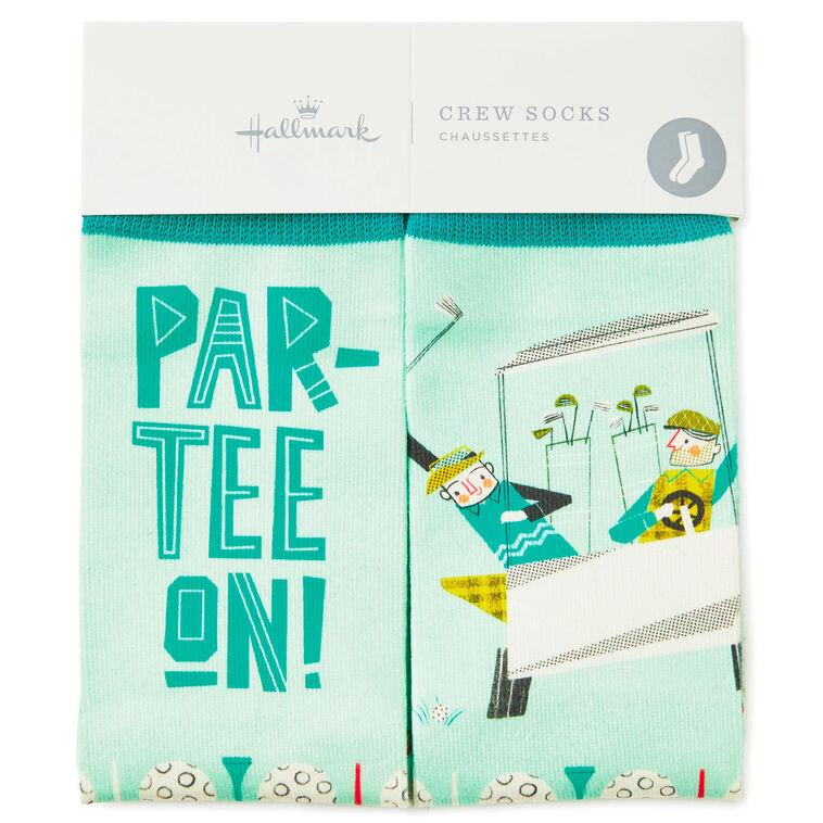 Hallmark Par-tee On Golf Funny Crew Socks