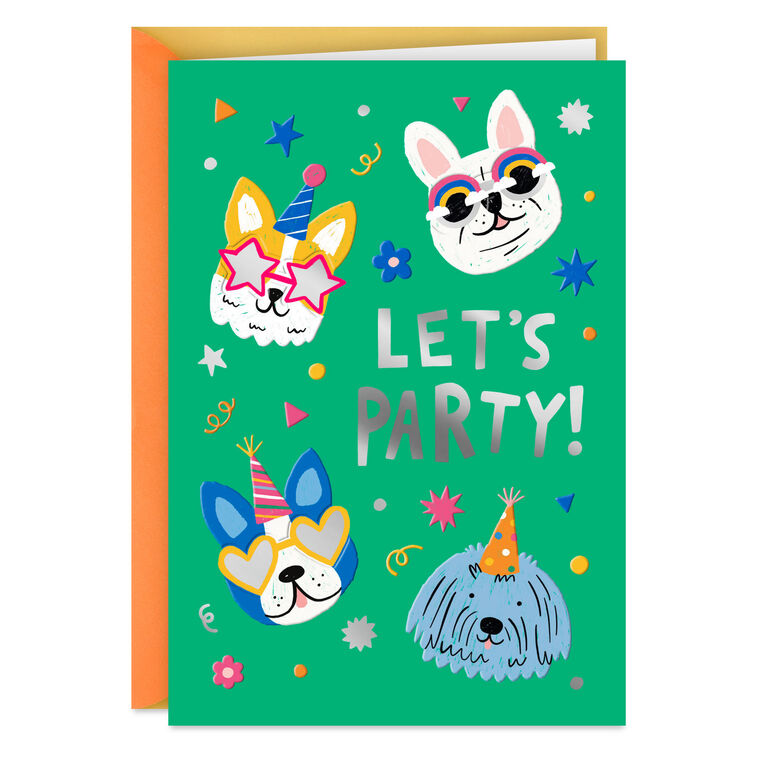 hallmark Party Animal Dogs Birthday Card for Kids