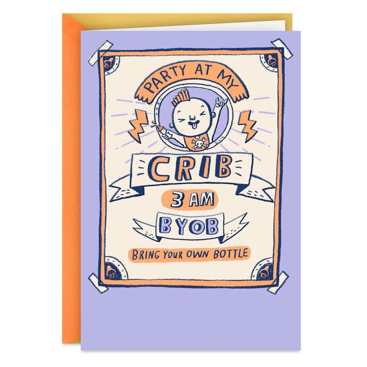 hallmark Party at My Crib Funny New Baby Card