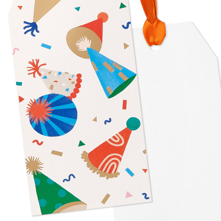 Hallmark Party Hats And Confetti Large Gift Tag