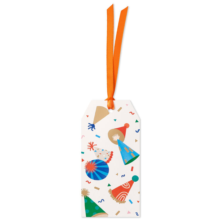 hallmark Party Hats and Confetti Large Gift Tag
