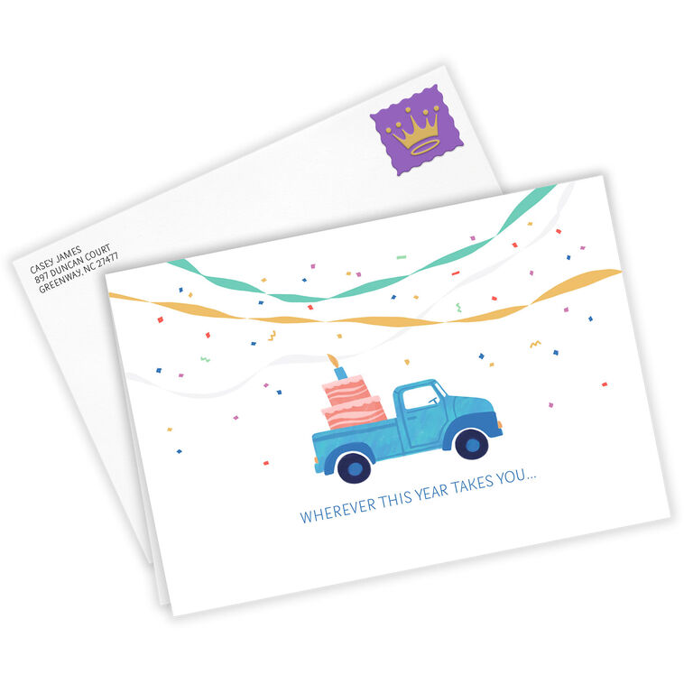 Hallmark Party Truck Custom Birthday Card