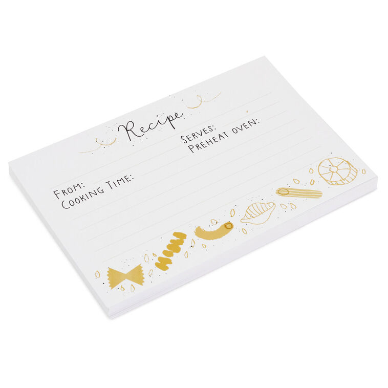 Hallmark Pasta Recipe Cards Pack Of 36