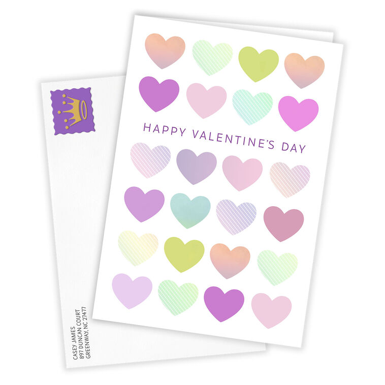 Hallmark Pastel Hearts Custom Valentine's Day Card