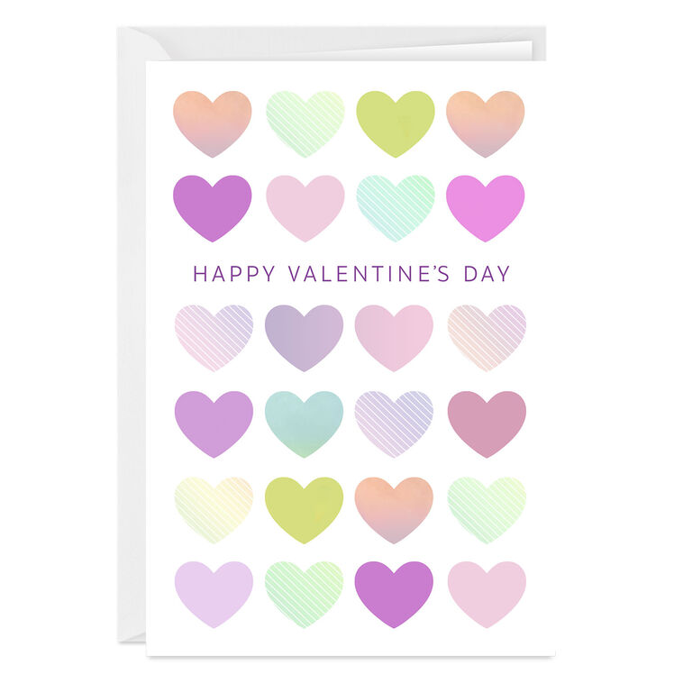 hallmark Pastel Hearts Custom Valentine's Day Card