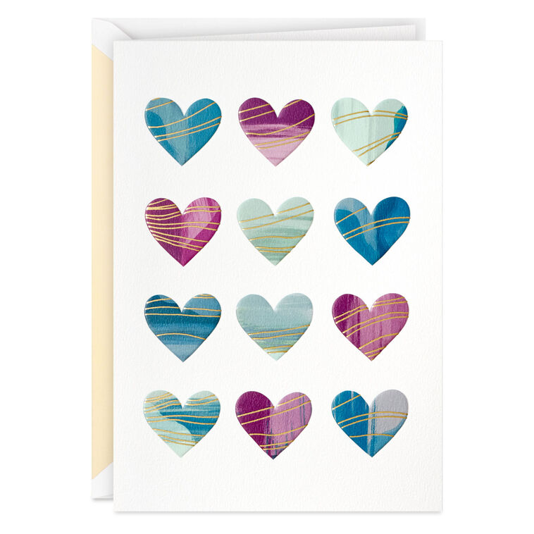 hallmark Patterned Hearts Blank Card