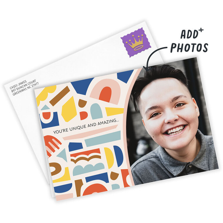 Hallmark Personalized Colorful Shapes Photo Card