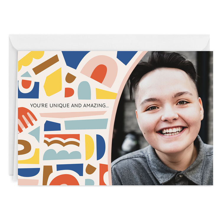 hallmark Personalized Colorful Shapes Photo Card