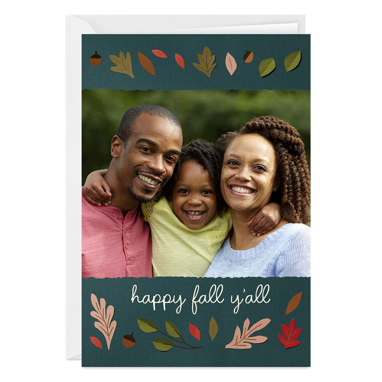 hallmark Personalized Fall Leaves Photo Card