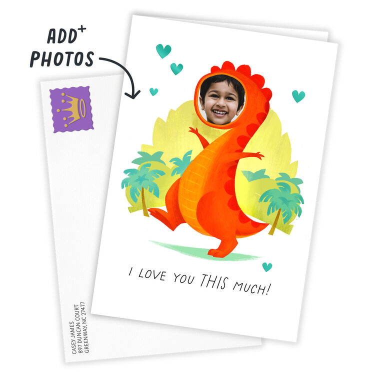 Hallmark Personalized Fun Dinosaur Face Photo Card