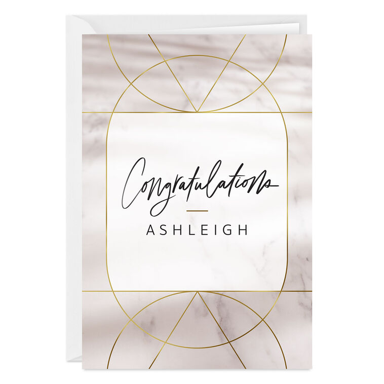 hallmark Personalized Gold Accents on Marble Card