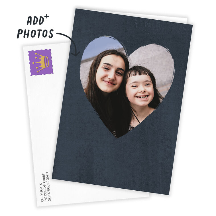 Hallmark Personalized Navy Heart Frame Photo Card