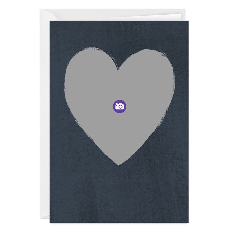 Hallmark Personalized Navy Heart Frame Photo Card