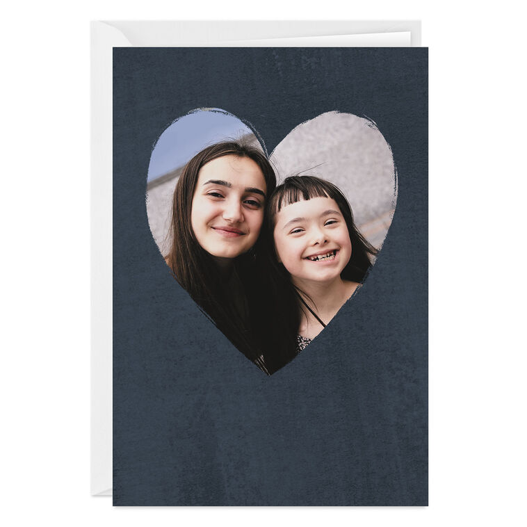 hallmark Personalized Navy Heart Frame Photo Card