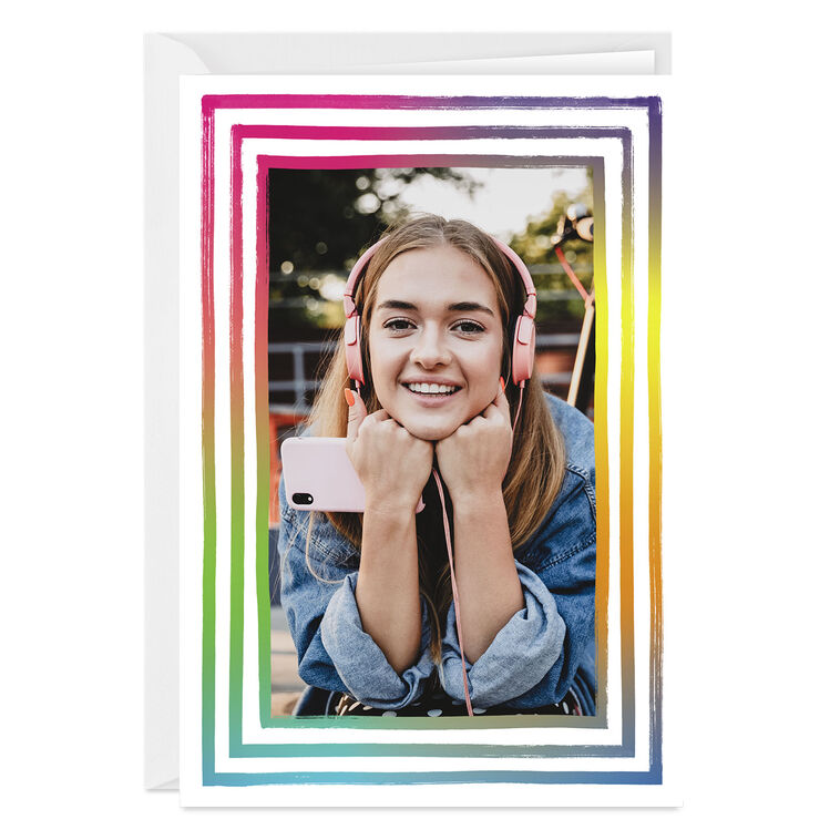 hallmark Personalized Rainbow Frame Photo Card