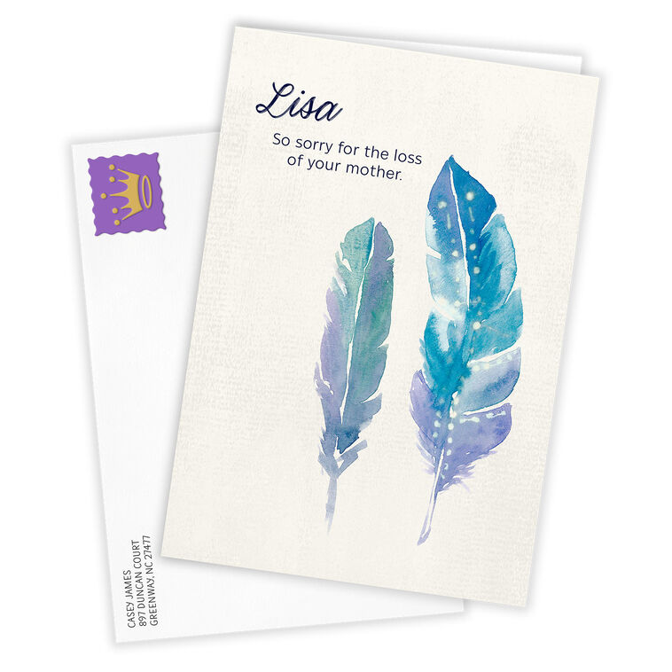 Hallmark Personalized Watercolor Feathers Card